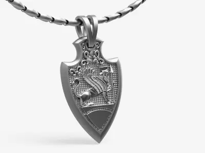 Finged Lion Pendant Silver Gold  Print 3D print model