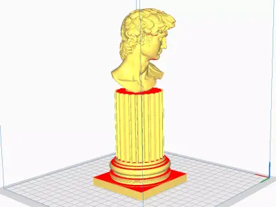 David Statue on Ionic Column 3D print model