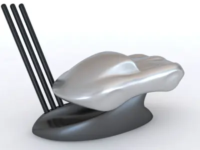 Jaguar E-Type Car Sculpture desk accessory with pen storage 3D print model