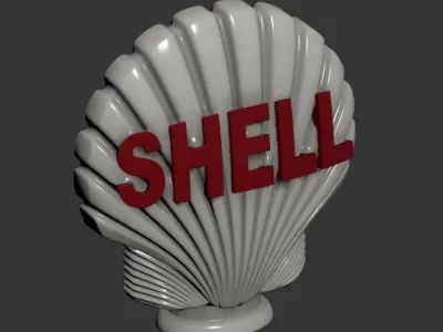 Shell 3D Logo Low-poly 3D model
