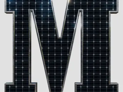 Solar Panel Letter - M 3D model
