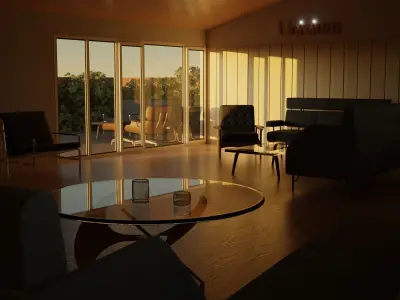 Modern Living Room Pack 01 Low-poly 3D model