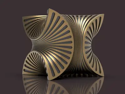 cubiczag gold sculpture 3D print model