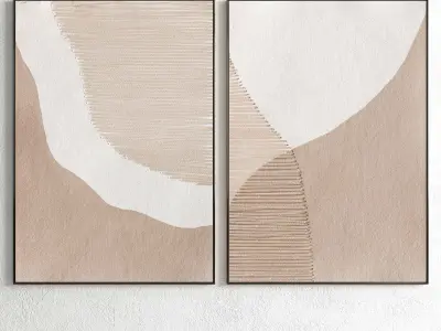 Plaster Two Photo Frame 85 Low-poly 3D model