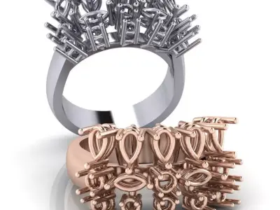 pear marquise jewelry ring free stl 3dm obj Free 3D print model