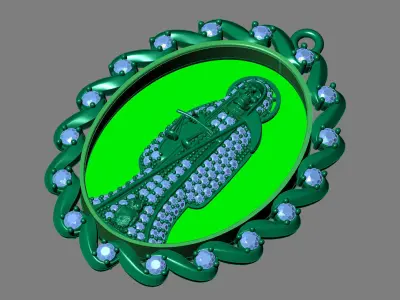  santa muerte holy death small size pendant 3D STL 3DM skull 3D print model