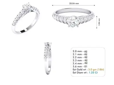 Solitaire ring 3D model