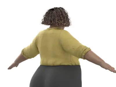 Mia office lady Low-poly 3D model