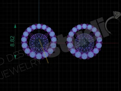Luxury fashion design earring 3d model 3D print model