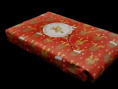 Realistic Christmas Present Low-poly 3D model