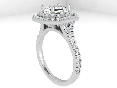 Emerald Halo Ring 3908 3D print model
