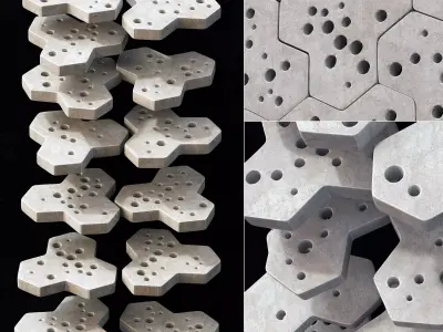 Stone Ngon stone hole decor n1 3D model