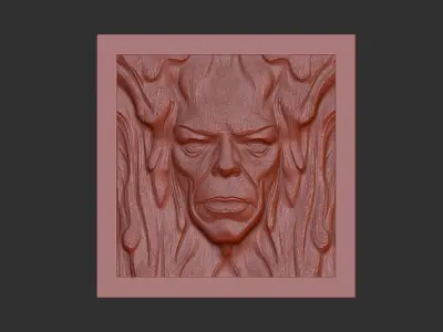 melted man face wall decor 3D print model