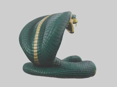 King Cobra statue model Low-poly 3D model