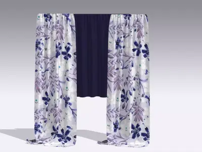 Curtain Low-poly 3D model