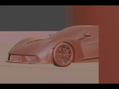 Car Lighting Scene Low-poly 3D model