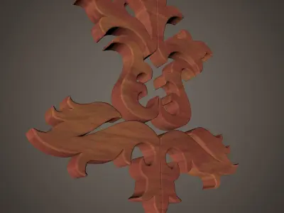 Wooden Sculptured Flower 3D model