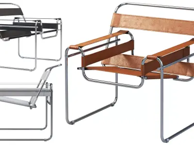 Wassily Chair by Marcel Breuer 4 options 3D model