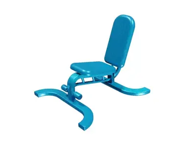 Cartoon Gym Fitness Bench Low-poly 3D model