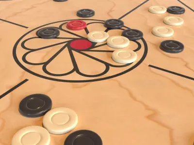 Carrom board 3D model