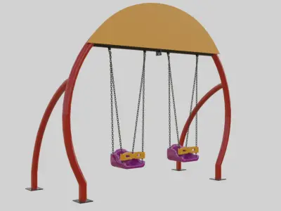 Playground Rounded Swing - 01 3D model