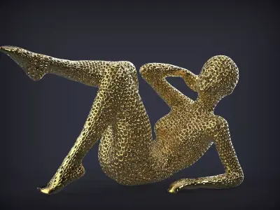 Female figure Lattice Voronoi 3D print model