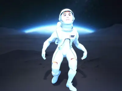 Futuristic Explorer Spacesuit model pack Low-poly 3D model