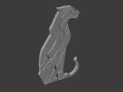 Geometric Panther Wall Art - 3D Decorative Model Low-poly 3D model