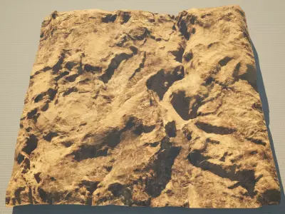 Desert Terrain-Game Ready 3D Model Low-poly 3D model