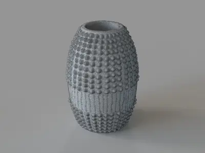 Short Scoria Vase Gray 3D model