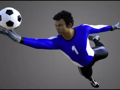 Asian Football Soccer GoalKeeper 3D model