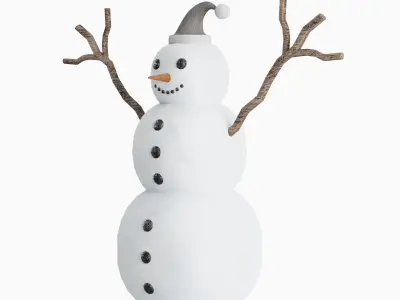 Snowman 01   Low-poly 3D model