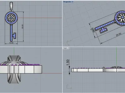 Key pendant model 956 3D print model