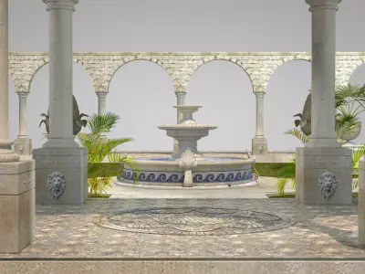 roman garden for houses 3D model