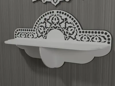 Wall Mirror with Shelf 3D model