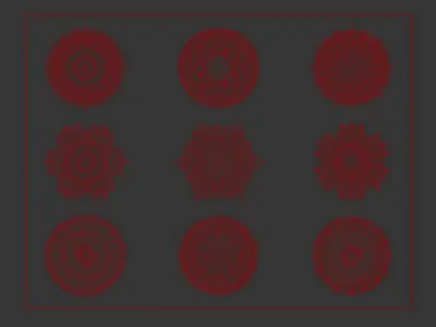 Mandala Decorative Laser Cut Pattern Collection - 3ds Max Corona 3D model