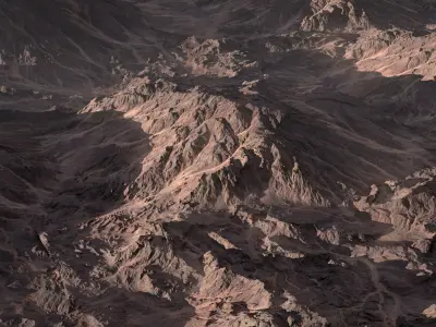 8k Rocky desert Mountain  Free low-poly 3D model