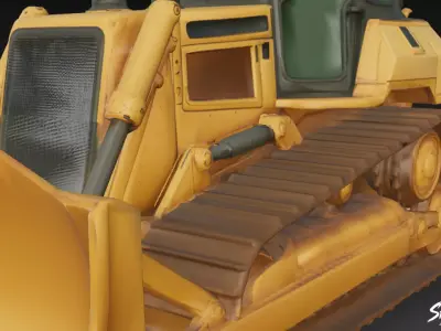 Bulldozer Low-poly 3D model