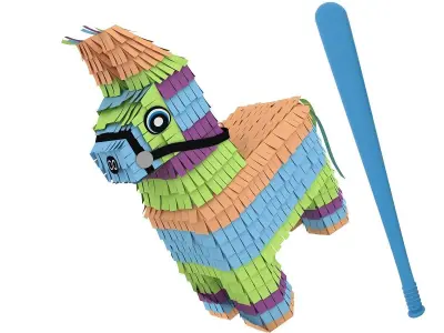 Pinata With Bat 3D model