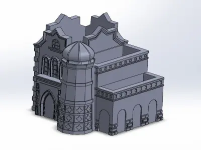 European style architectural castle 3D print model