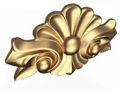 Carved Plaster Molding Decoration 020 Low-poly 3D model
