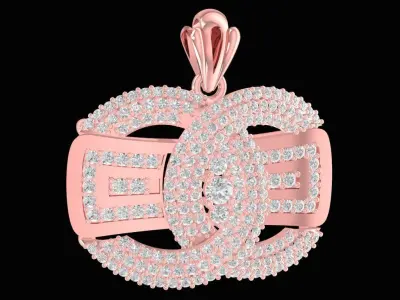 Luxury Pave Diamond Lock Pendant for Jewelry Design  2876 3D print model