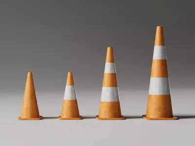 Traffic Cones Pack 3D model