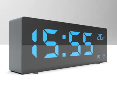 CLOCK GRAY BLUE Low-poly 3D model