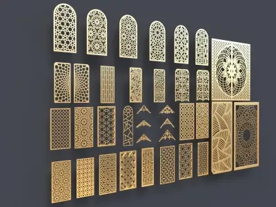 Arabic Pattern Panel 3 3D model