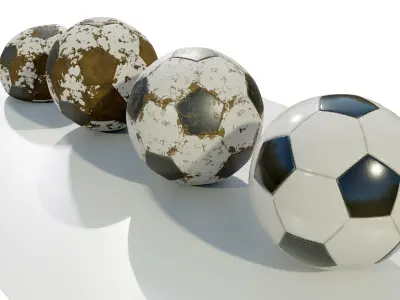 Football Balls 3D model