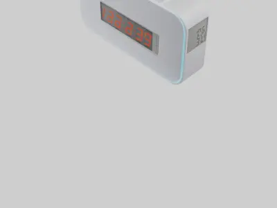 Digital Alarm Wall Clock model Low-poly 3D model