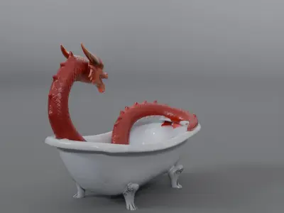 dragon taking a bath 3D model