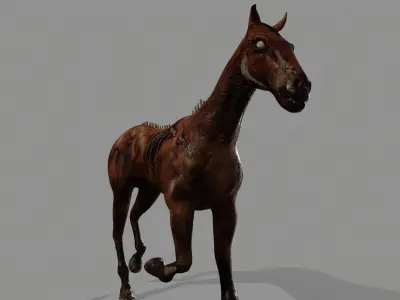 Zombie Horse Low-poly 3D model