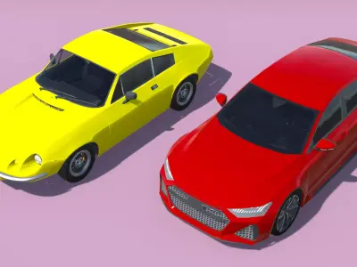 30 Cars Pack with Interior - Racing Cars Low-poly 3D model